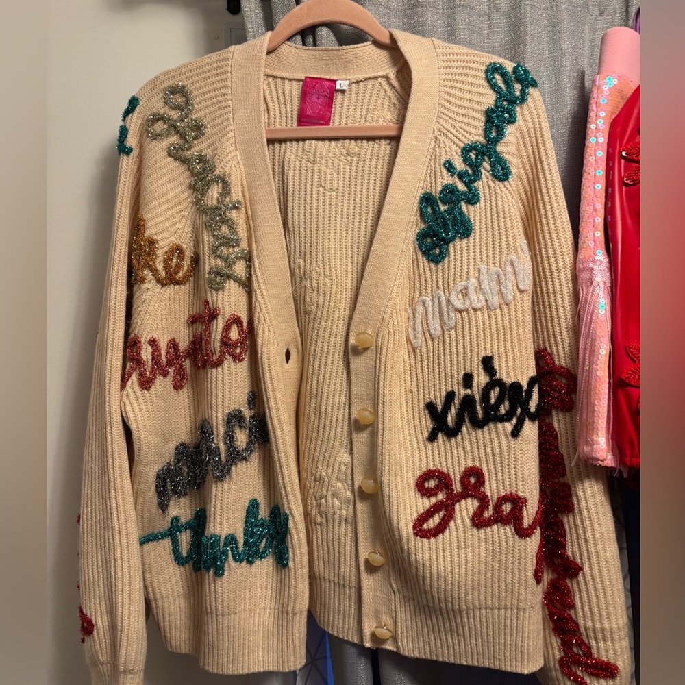 VVVVGUC Queen of Sparkles QOS. “Thanks” cardigan size L
